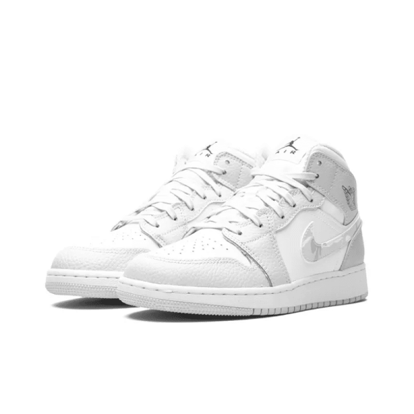 Air Jordan 1 Mid SE GS 'Swoosh Logo - Grey Camo' DD3235-100 - Streetwear - Image 5