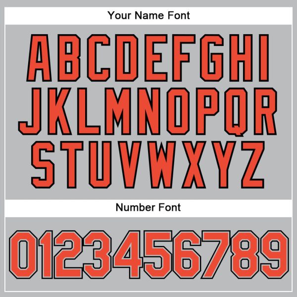 Gray Black Pinstripe Orange-Black Authentic Personalized Basketball Jersey - Image 4