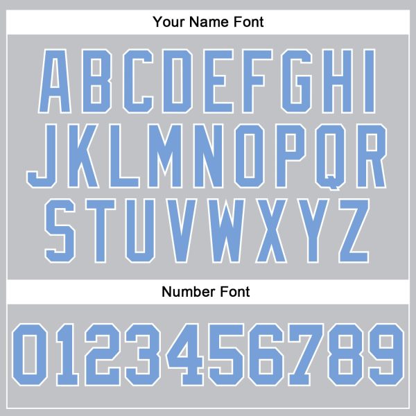 Gray Light Blue-White Authentic Throwback Personalized Basketball Jersey - Image 4