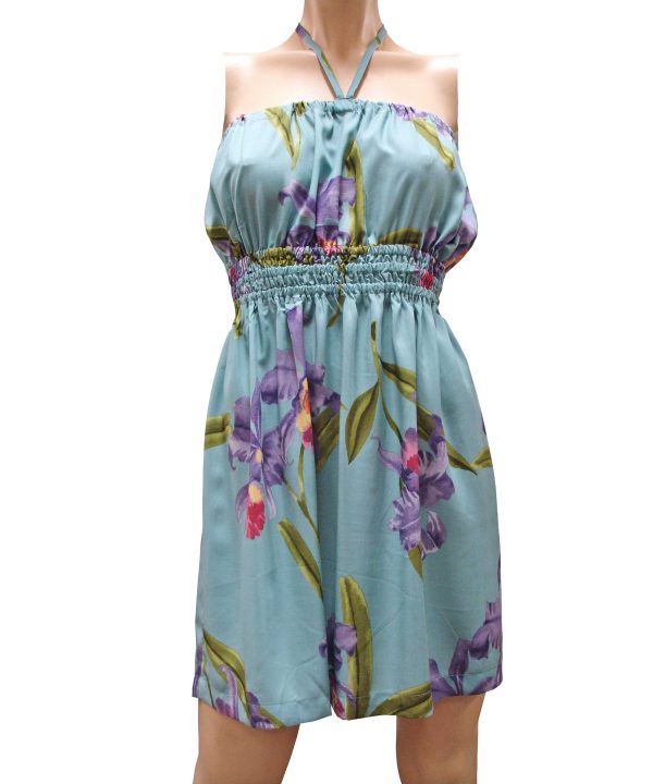 Double Orchid Aqua Tube Dress for Beach and Casual Wear