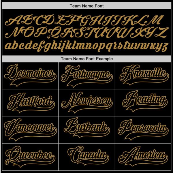 Black Black - Old Gold Personalized Baseball Jersey - Image 4