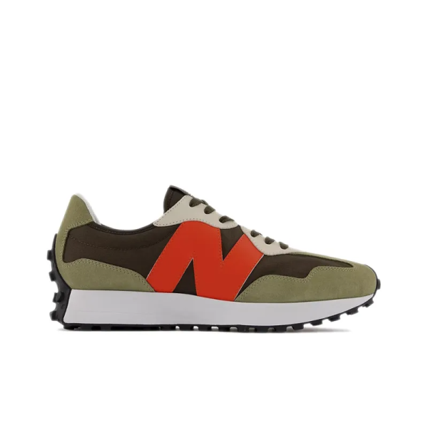 New Balance 327 True Olive Vibrant Orange Ms327be - Drop