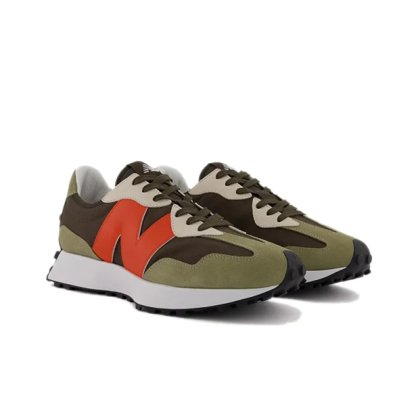 New Balance 327 True Olive Vibrant Orange Ms327be - Drop - Image 2