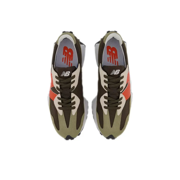 New Balance 327 True Olive Vibrant Orange Ms327be - Drop - Image 4