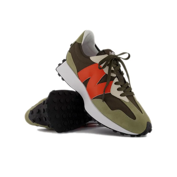 New Balance 327 True Olive Vibrant Orange Ms327be - Drop - Image 5